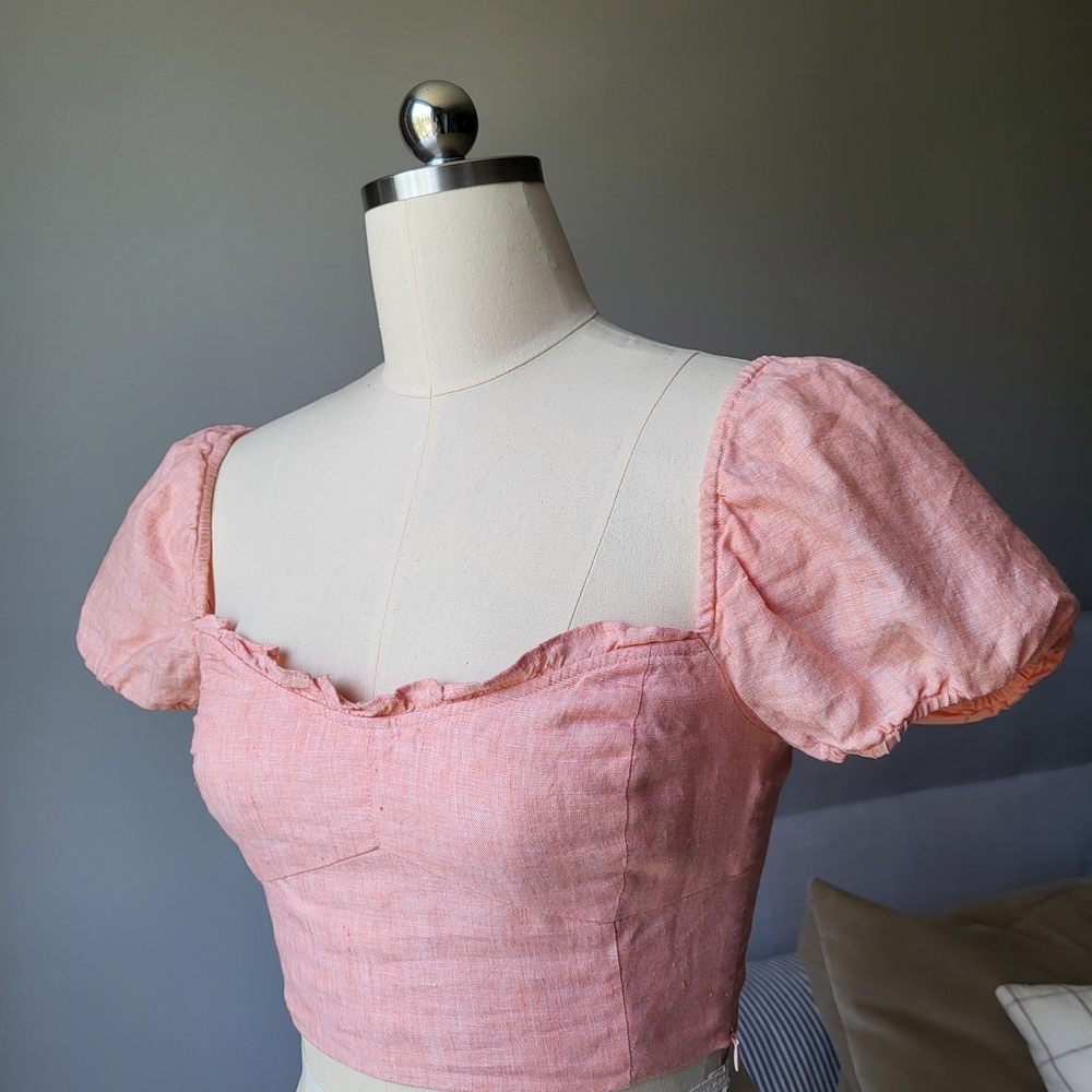 Wilfred Blush Wander Linen Puff Sleeve Blouse